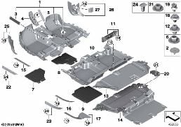Obložení podlahy diagram for BMW 2 Series F46 Gran Tourer LCI 216d