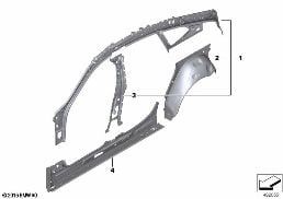 SIDE FRAME SECTION, INNER diagram for BMW 6 Series G32 GT 640iX