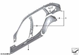 インナー サイド フレーム diagram for BMW 5 Series G31 ツーリング LCI 530e