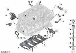 ENGINE BLOCK MOUNTING PARTS diagram for BMW X1 F48 LCI 18dX