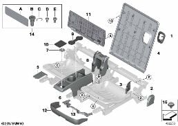 SEAT, REAR, SEAT PANELS, 3RD ROW diagram for BMW 2 Series F46 Gran Tourer 218i