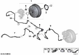 Servo frein à dépression diagram for BMW Rolls-Royce Cullinan RR31 Cullinan