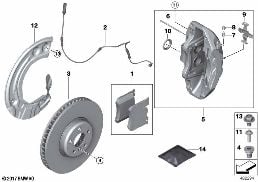 FRONT BRAKE PAD WEAR SENSOR diagram for BMW 4 Series G22 Coupé LCI 420d