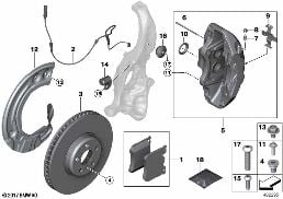 FRONT WHEEL BRAKE diagram for BMW 7 Series G11 740dX
