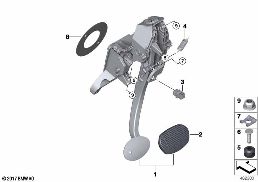 PEDAL ASSEMBLY, AUTOMATIC TRANSMISSION diagram for BMW X1 F48 18i