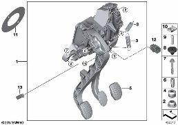 PEDAL ASSEMBLY, MANUAL TRANSMISSION diagram for BMW X1 F48 18i