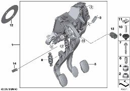 PEDAL ASSEMBLY, MANUAL TRANSMISSION diagram for BMW X1 F48 LCI 18dX