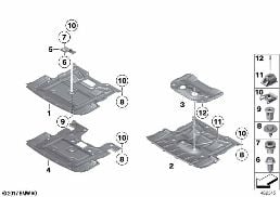 UNDERHOOD SHIELD diagram for BMW 5 Series F11 550i