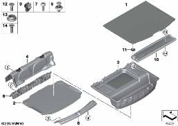 แผงปิด พื้นช่องเก็บของ diagram for BMW MINI Countryman F60 One