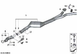 Katalysator/Vorschalldämpfer diagram for BMW X6 F16 40dX