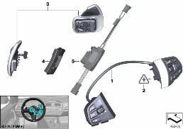 SWITCHES AND ELECTRONICS, STEERING WHEEL diagram for BMW X3 F25 28iX