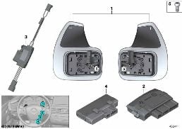 STEERING WHEEL MODULE AND SHIFT PADDLES diagram for BMW X5 F15 30dX