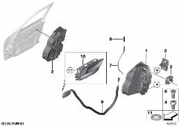 FRONT DOOR CONTROL/DOOR LOCK diagram for BMW X1 E84 20i