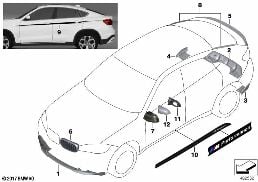 M Performance příslušenství diagram for BMW X6 F16 35iX