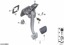 PEDAL ASSEMBLY, AUTOMATIC TRANSMISSION diagram for BMW 5 Series G30 540iX