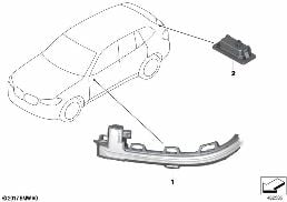 AUXILIARY TURN SIGNAL LAMP/S OUTER diagram for BMW X3 G01 30iX