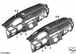INDIVIDUAL INSTRUMENT PANEL, LEATHER diagram for BMW X5 F15 25dX