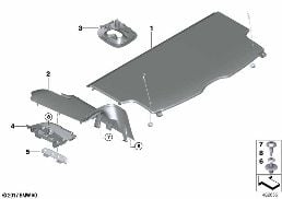 ชั้นวางของกระจกหลัง diagram for BMW MINI Countryman F60 One