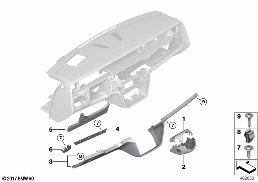Tableau de bord, dessous diagram for BMW Rolls-Royce Phantom RR11 Phantom