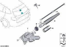 SINGLE PARTS FOR REAR WINDOW WIPER diagram for BMW X3 G08 30iX