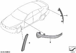 REFLECTOR/AUXILIARY TURN SIGNAL LAMP diagram for BMW 6 Series G32 GT LCI 630d