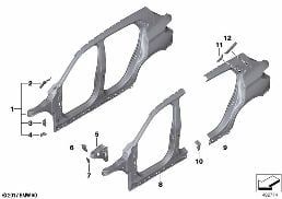 サイド フレーム diagram for BMW X2 F39 20iX