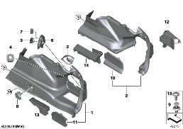 RIGHT TRUNK TRIM diagram for BMW 5 Series G30 LCI 530d