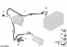 BATTERY CABLE/STARTER CABLE diagram for BMW X1 F48 LCI 18dX