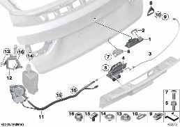 TAILGATE CLOSING SYSTEM diagram for BMW 3 Series F34 GT LCI 330i