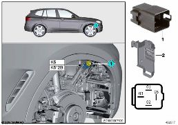 RELAY FOR ELECTRIC FAN MOTOR, K5 diagram for BMW X3 G08 30iX