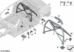 Doplňky karosérie montážní díly diagram for BMW 4 Series F82 M4 M4 GTS