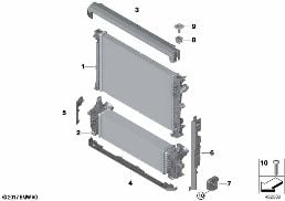 COOLANT RADIATOR MOUNTING HARDWARE diagram for BMW X3 G01 LCI 20i