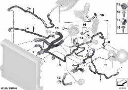 Шланги системы охлаждения diagram for BMW X4 G02 30iX