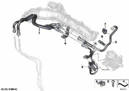 Przewody paliwa/Elementy mocujące diagram for BMW X3 G01 18d