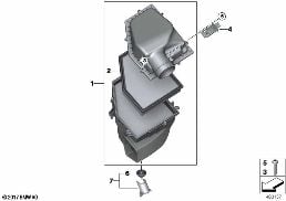 INTAKE MUFFLER/FILTER CARTRIDGE/HFM diagram for BMW X3 G01 LCI 20i
