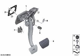 PEDAL ASSEMBLY, AUTOMATIC TRANSMISSION diagram for BMW 5 Series G30 540iX
