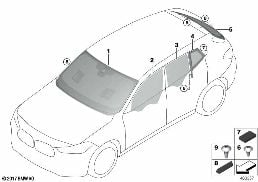 vetratura diagram for BMW X2 F39 25iX