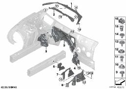 MOUNTING PARTS, ENGINE COMPARTMENT diagram for BMW 5 Series G30 LCI 530d