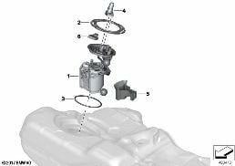 FUEL PUMP AND FUEL LEVEL SENSOR diagram for BMW 5 Series G38 LCI 530LiX