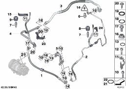 Σωλήνες ψυκτικού συστήματος κλιματισμού diagram for BMW MINI R56 One