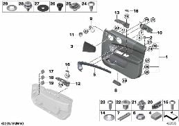 แผงบุประตู ด้านหน้า diagram for BMW MINI Countryman F60 One