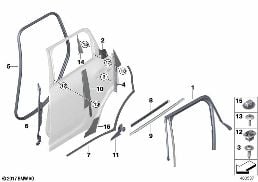TRIM AND SEALS FOR DOOR, REAR