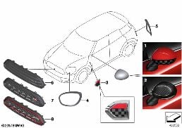 JCW AERODYNAMICS ACCESSORY PARTS  - F60 diagram for BMW MINI Countryman F60 Cooper