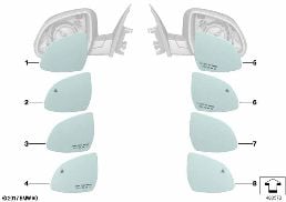 MIRROR GLASS diagram for BMW X3 G01 30i
