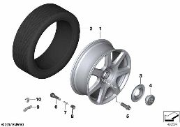 Ruota in lega leggera Styling 677 diagram for BMW Rolls-Royce Phantom RR11 Phantom