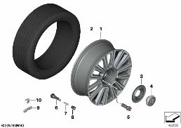 Ruota in lega leggera Styling 678 diagram for BMW Rolls-Royce Phantom RR11 Phantom