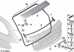 MOUNTING PARTS, TRUNK LID diagram for BMW 5 Series F11 LCI M550dX
