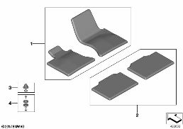Jeu de tapis de sol agneau diagram for BMW Rolls-Royce Phantom RR11 Phantom