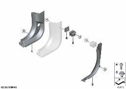 Habillage lateral plancher diagram for BMW 6 Series G32 GT 630i