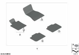 Tapis de sol Velours diagram for BMW 6 Series G32 GT 630i